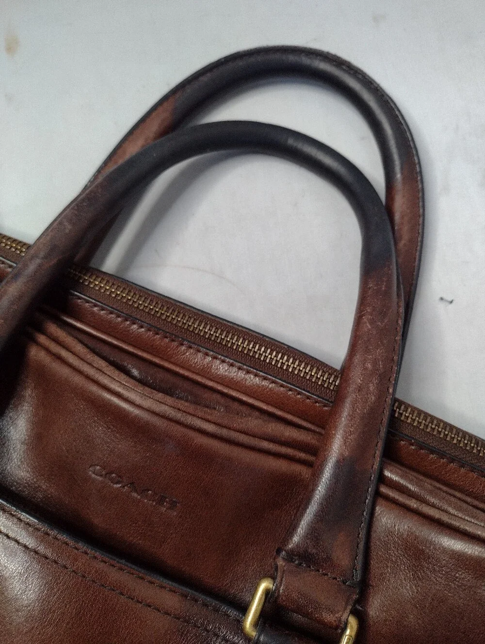 Coach 70777 Bleecker Brown Leather Commuter Briefcase Messenger Laptop Bag